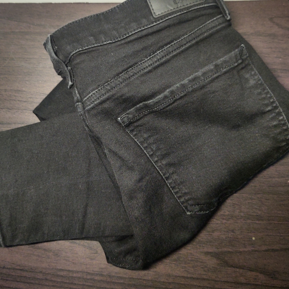Express Women's, Midrise, Distressed black "Legging" Denim. Size 10s/10C